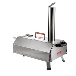 12" Outdoor Wood Fired Pizza Oven with Built-in Thermometer Stainless Steel Pizza Stove,Camping Picnics Silver Semi-Automatic Hexagon - 1 of 4