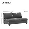 Modular Loveseat Sectional Sofa Unit with Armrest Storage, USB & Cup Holders, Chenille Upholstery - 2 of 4