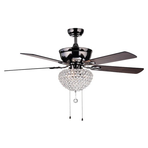 Warehouse Of Tiffany 25 X 16 X 14 Inch Almost Black Lighted Ceiling Fans