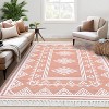 Machine Washable Boho Area Rug - Non Slip Stain Resistant Bohemian Throw Carpet for Bedroom, Living Room & Farmhouse Home Decor - 2 of 4