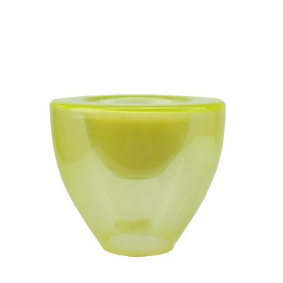 Northlight 6" Lime Green Torchiere Shaped Glass Votive Candle Holder with Wax Candle