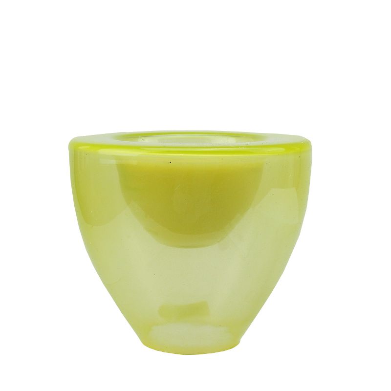 Northlight 6" Lime Green Torchiere Shaped Glass Votive Candle Holder with Wax Candle, 1 of 3