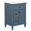 JUJABU 24" Bathroom Vanity with Ceramic Sink, 2 Drawers and  Adjustable Shelf - 2 of 4