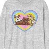 Pound Puppies TV Series Character Heart Adult Athletic Heather Crew Neck Long Sleeve Tee - 2 of 3