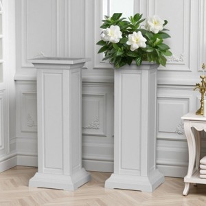 SEVOBAL Tall Planter Decorative Plant Pedestal Stands Garden Bed Outdoor Indoor Spaces Plant Holder Wedding Party Festival, Gray, 13.98"*13.98"*36.02" - 1 of 4