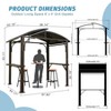 PAGED Aluminum BBQ Outdoor Gazebo Metal Frame with Shelves Serving Tables, Permanent Double Roof Hard top Gazebos - 3 of 4