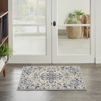Vintage Floral Medallion Grey/Multi Synthetic Area Rug