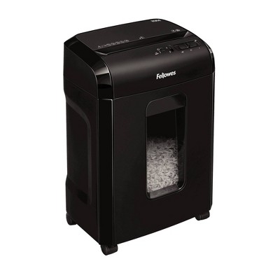 Fellowes MicroCut Shredder with Wastebasket, 10 Sheet Capacity - Black