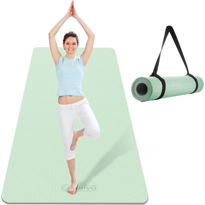 Extra Wide Yoga Mat 72x32 Inches, TPE Non-Slip Large Exercise Mat for Men Women, 1/4-Inch Thick for Pila