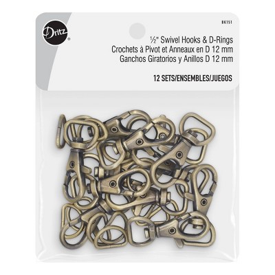 Dritz Metal D Rings 1 4-pkg-antique Brass