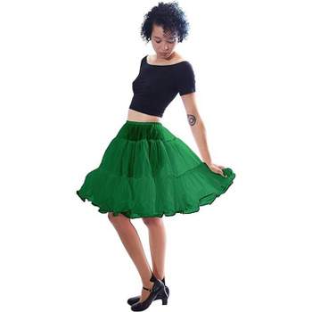 Bella Sous | Organza Petticoat | Adults Classic Multi-Layered Short Skirt Perfect Dance Performances | 416 (Kelly Green, One Size)