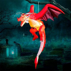 Joyfy 5 FT Halloween Inflatable Outdoor Decorations, Hanging Flying Dragon with Built-in LED for Halloween Yard Lawn Patio Outdoor Indoor Decoration - 1 of 4