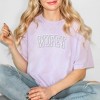 Simply Sage Market Women's Embroiderd Wifey Arched Varsity Short Sleeve Garment Dyed Tee - 2 of 3