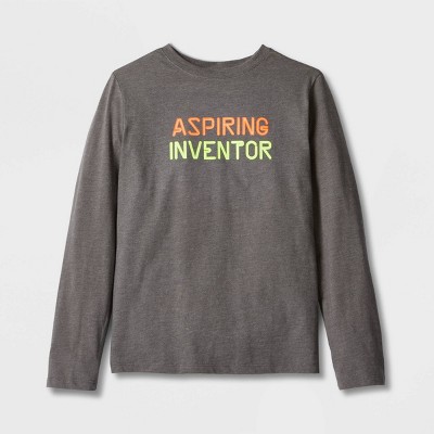 Boys' 'Aspiring Inventor' Long Sleeve Graphic T-Shirt - Cat & Jack™ Gray