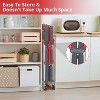 Portable Folding Service Cart, 3 Tier Utility Cart, for Office, Warehouse, and Home, 56 Lbs Load Capacity per Shelf (Grey & Red) - 4 of 4