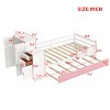 NicBex Twin Size Multifunctional Wood Platform Bed, Trundle Bed with Sample Bookshelf and Movable Wardrobe, Space-Saving Design for Bedroom - 2 of 4