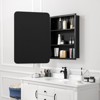 PexFix 28" x 20" Bathroom Cabinet with Mirror Stainless Steel Frame and 2 Adjustable Shelves Wall Medicine Cabinets Mirrors Rectangle Recessed Black - 3 of 4