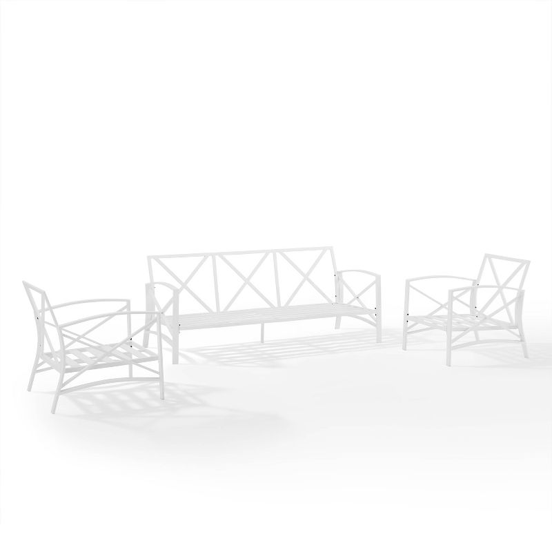 Crosley 3pc Kaplan Outdoor Sofa Set with Sofa & 2 Arm Chairs, 5 of 11