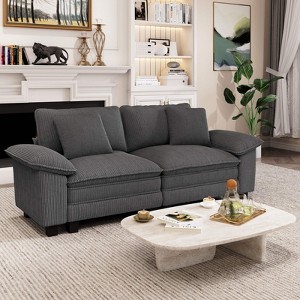 Captiva Designs 87.5-Inch Modular 2PC Loveseat, Comfy Deep Seat Sofa for Living Room, Corduroy & Chenille Fabric - 1 of 4