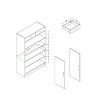 TiramisuBest Shoe Storage Cabinet Home Shoe Organizer Five Shelves Two Drawers Curved Metal Handles in Red,Espresso - 4 of 4
