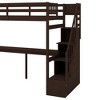 CAVINAS Twin Size Loft Bed with Desk Pinewood Bed Frame with Guardrail and Storage Stairs for Bedroom - 3 of 4
