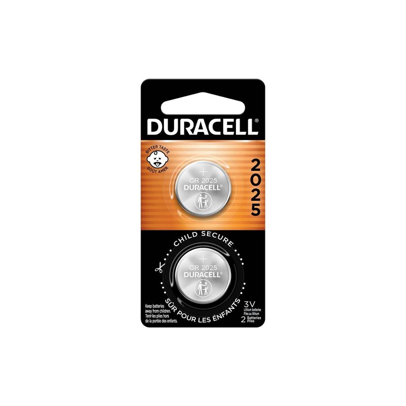 Duracell 2025 Batteries Lithium Coin Button - 2 Pack - Specialty Battery w/ Bitterant Technology, 1 of 13