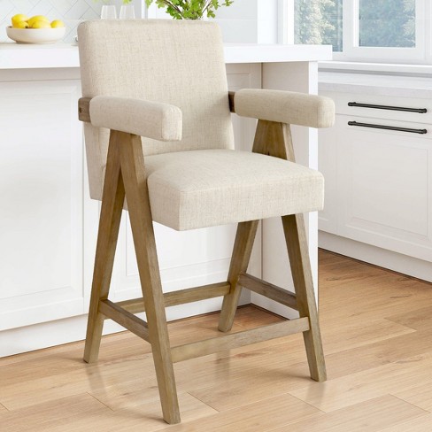 Morgan Set Of 2 Solid Wood Dining Chair,18.5 Wide Upholstered Seat And  Back,linen Dining Chairs With Upside Down v Shape-the Pop Maison : Target