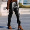 Women's Black Tapered Leg Faux Leather Pants - Cupshe - 4 of 4