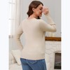 INSPIRE CHIC Women's Maternity Long Sleeve T-Shirt V-neck Stretch Wrap Tops Breastfeeding Ruched Nursing Sweater - 4 of 4