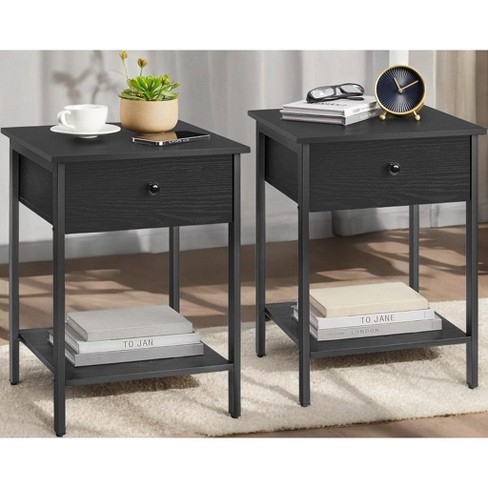 Nightstands Set Of 2 15.7 X 15.7 X 21.7 Inches End Side Tables Shelf Bedroom Steel Frame Easy Assembly Modern Target