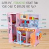 Lil' Jumbl Kids Kitchen Set, Wooden Pretend Play Kitchen with Sounds & Accessories - Pink Colorful - 2 of 4