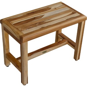 EcoDecors® Eleganto® 24" Teak Wood Shower Bench in EarthyTeak Finish - 1 of 4
