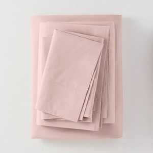 Washed Supima Percale Solid Sheet Set - Casaluna™ - 1 of 4