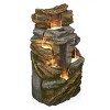 Alpine Corporation 41" Cascading Rock Mountain Water Fountain: Polyresin, Outdoor Use, 6 Basins - 3 of 4