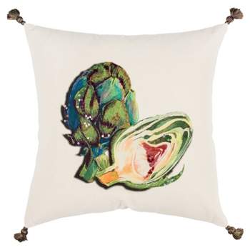 20"x20" Oversize Artichoke Poly Filled Square Throw Pillow Green - Rizzy Home