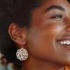Ross-Simons Carved Mother-Of-Pearl Rose Drop Earrings With 14kt Yellow Gold - 2 of 3