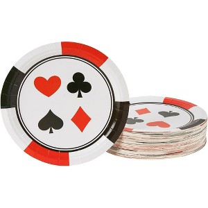 Blue Panda Poker & Casino Card Night Plates - 80 Disposable Dinner Paper Plates 9 x 9 inches - 1 of 4