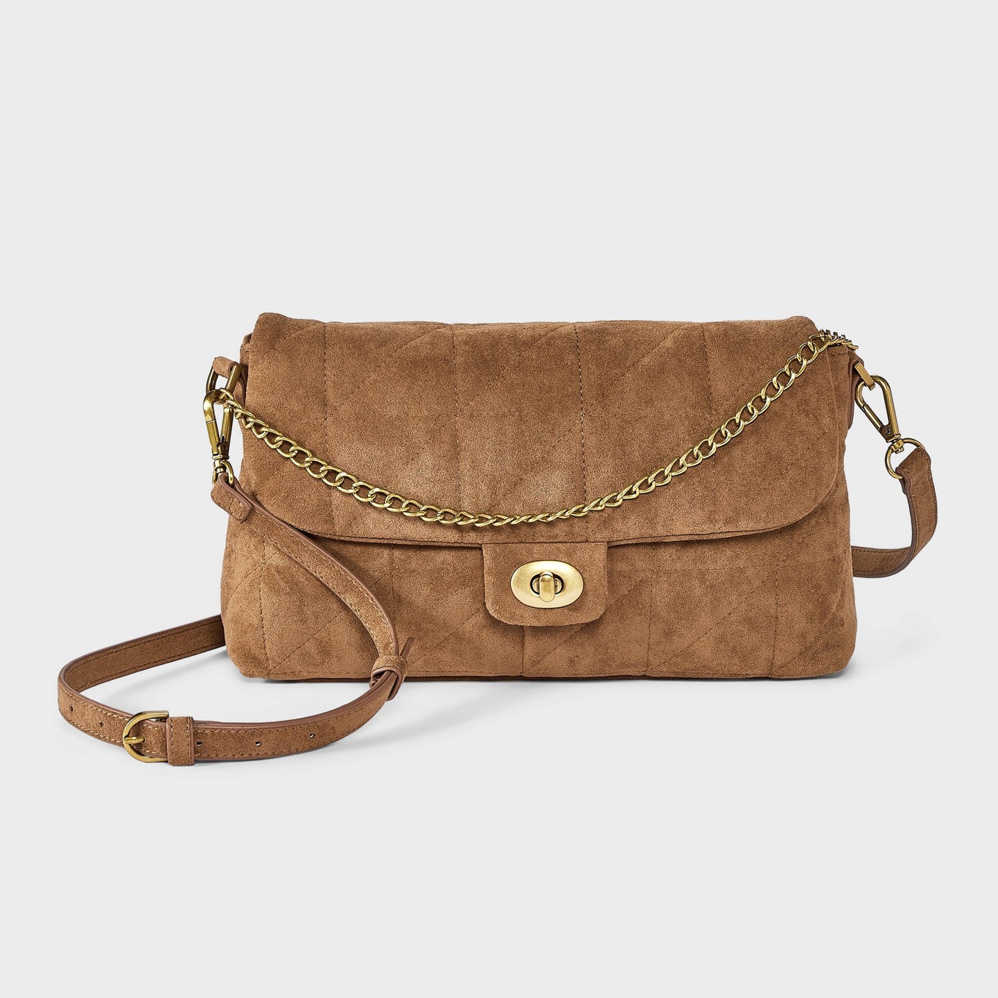 Сумка A New Day Quilted Turn Lock & Chain Crossbody, цвет: Коричневый — фото 1