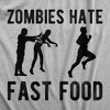 Mens Zombies Hate Fast Food T Shirt Funny Running Halloween Novelty Tee - Crazy Dog Men's T Shirt - 2 of 4