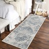 Washable Floral Medallion Living Room Rugs, Indoor Distressed Farmhouse Bedroom Carpet, Non Slip Stain Resistant Dining Room Rugs - 3 of 4