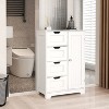 AndMakers 22.5 in. W. x 11.81 in. D x 32.68 in. H White Wood Linen Cabinet with 4 Drawers and 1 Door - image 2 of 4