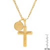 Steeltime 24" Men's 18k gold plated stainless steel crucifix and St. Benedict pendant - 3 of 4