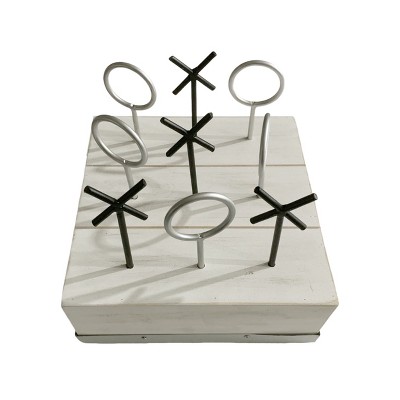 VIP Wood 10 in. White Tic Tac Toe Table Game