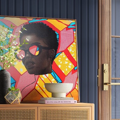 30" x 30" Colorful Geometric Pattern Portrait Canvas with Polystyrene Frame