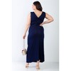 Slickblue Plus Size V-neck Sleeveless Maxi Dress, Slim Fit, Casual or Chic Style, Colors and Size Options - 4 of 4