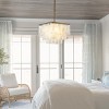 ALOADECOR 3-Light Coastal Natural Capiz Shell Tiered Chandelier With Square Antique Gold Frame - 2 of 4