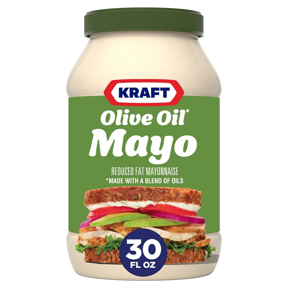 UPC 021000026319 product image for Kraft Reduced Fat Mayonnaise with Olive Oil - 30 fl oz | upcitemdb.com