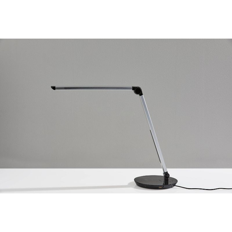 26.5&#34; Rodney Charge Wireless Charging Multi-Function Desk Lamp (Includes LED Light Bulb) Silver - Adesso, 5 of 9