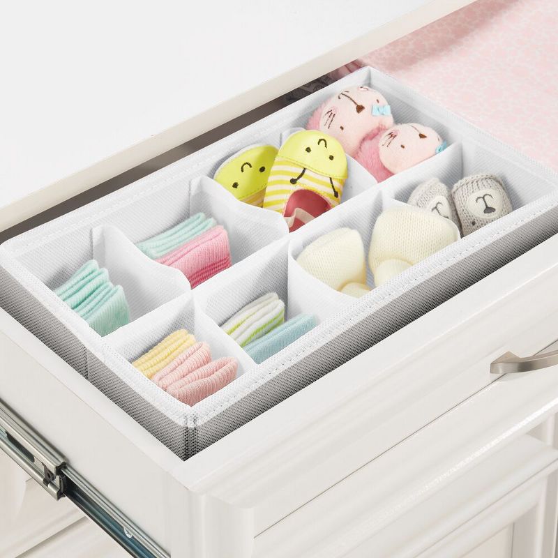 mDesign Fabric Drawer/Closet Divided Organizers, Set of 5, 3 of 9