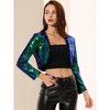INSPIRE CHIC Women's Sequin Long Sleeve Open Front Cropped Cardigan Shrug Jacket - 2 of 4